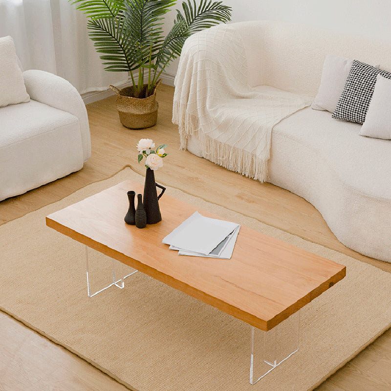 Solid Wood Coffee Table Double Pedestal Base Coffee or End Table, 19.68" Wide
