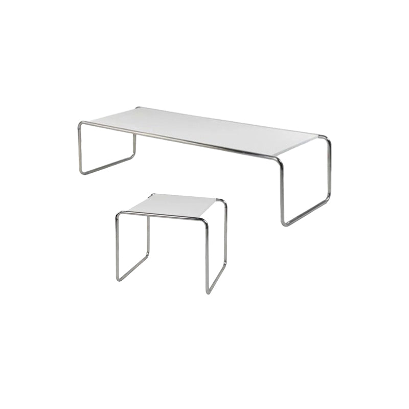 Contemporary Rectangle Solid Wood Coffee Table with Steel Sled Base