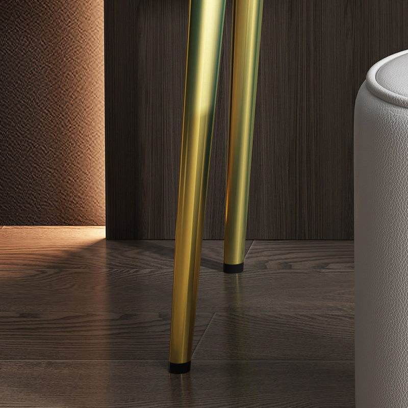 4-Drawers Glass/Stone Top Dressing Table Luxurious Metal Vanity