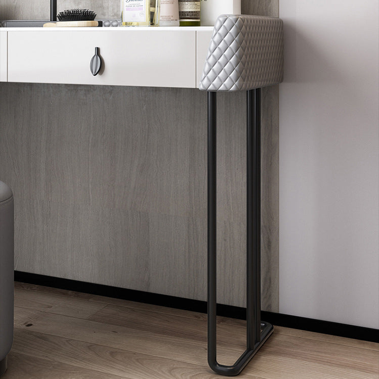 Gray Vanity Desk with 2 Storage Drawers 17.32" Wide Wood Vanity Set, Modern Style