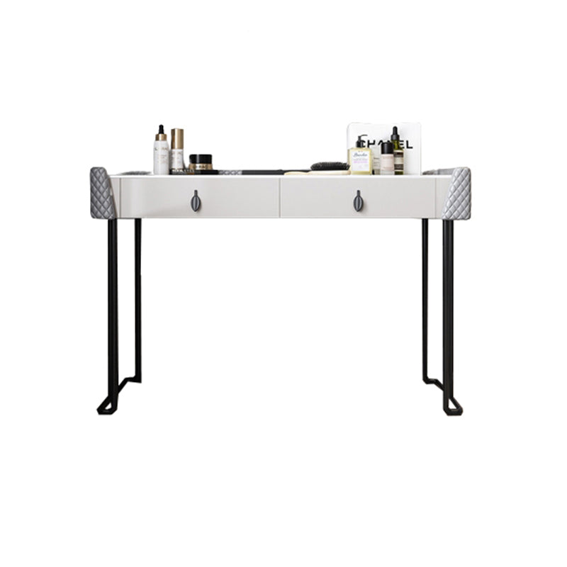 Gray Vanity Desk with 2 Storage Drawers 17.32" Wide Wood Vanity Set, Modern Style