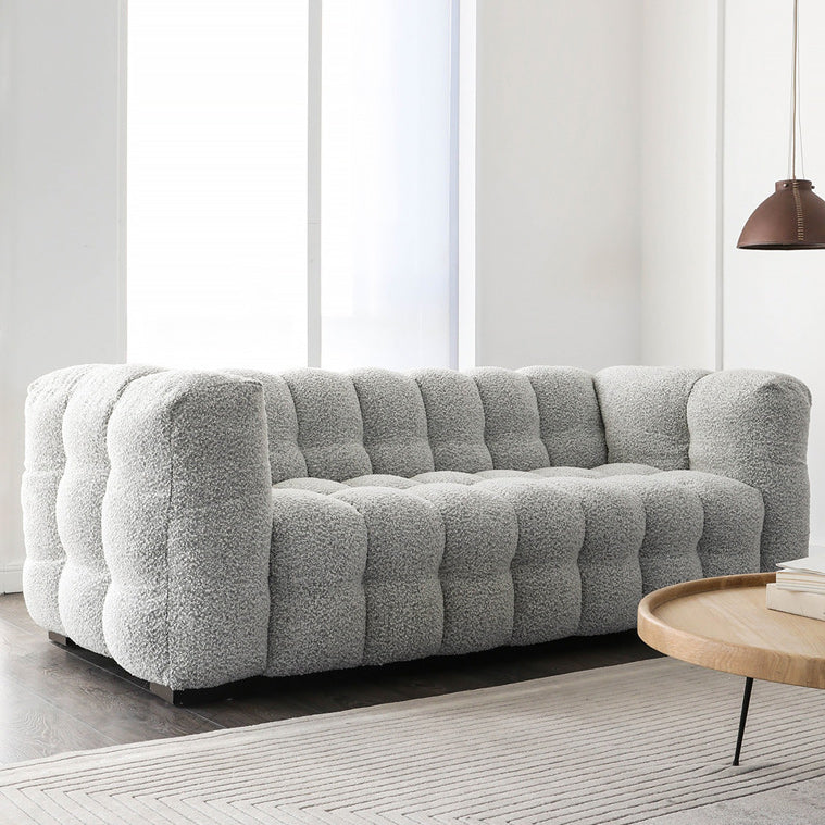Contemporary Fabric 3 Seater Living Room Seating Tuxedo Arm Cushions Sofa