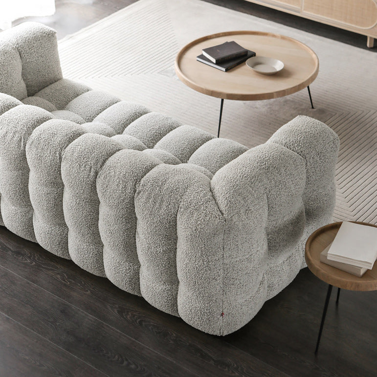 Contemporary Fabric 3 Seater Living Room Seating Tuxedo Arm Cushions Sofa