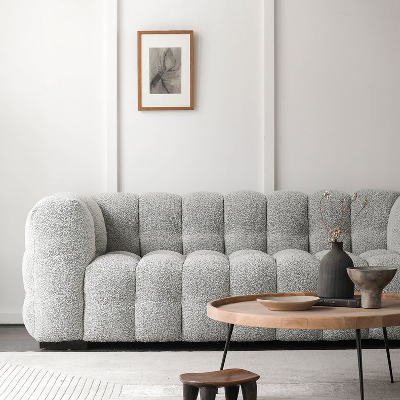 Contemporary Fabric 3 Seater Living Room Seating Tuxedo Arm Cushions Sofa