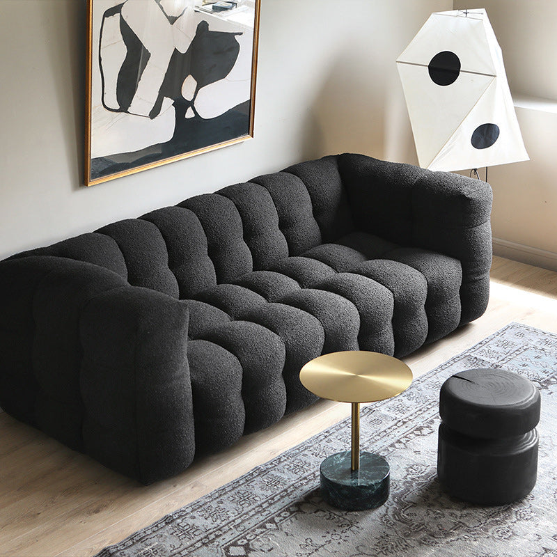 Contemporary Fabric 3 Seater Living Room Seating Tuxedo Arm Cushions Sofa
