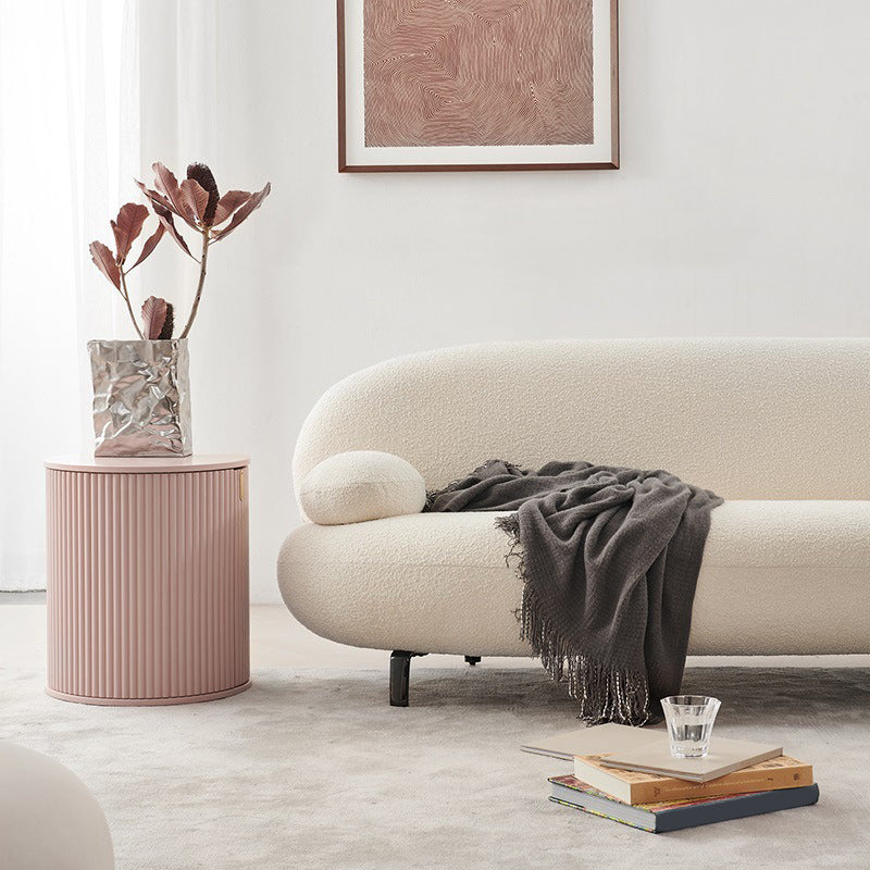 Standard Round Arm Sofa Modern Minimalist Fabric Sofa in White