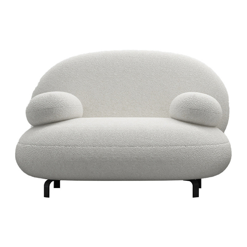 Standard Round Arm Sofa Modern Minimalist Fabric Sofa in White