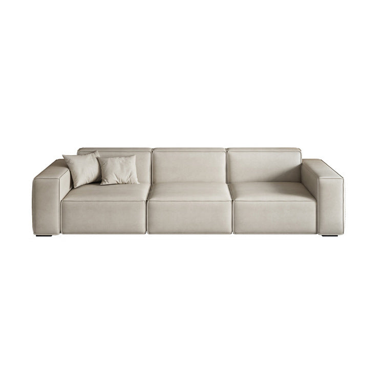 Square Arm 3-seater Sofa Contemporary Faux Leather Minimalist Sofa