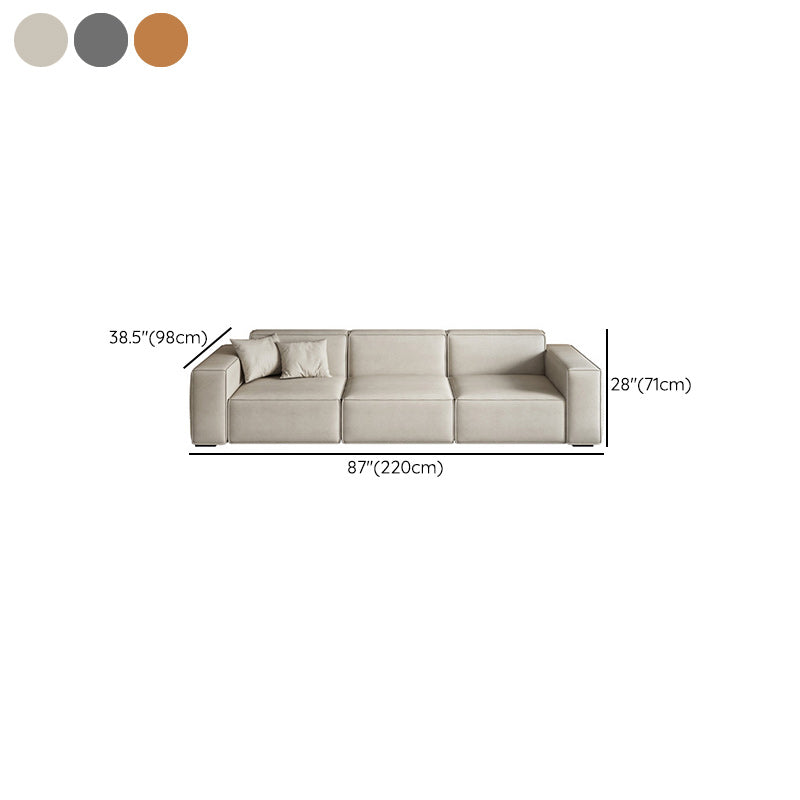 Square Arm 3-seater Sofa Contemporary Faux Leather Minimalist Sofa