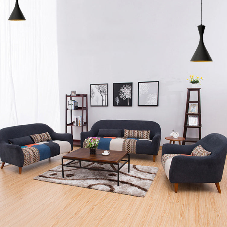 31.88" High Sloped Arm Sofa Modern Style Pillow Back Fabric Sofa