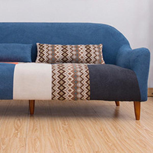 31.88" High Sloped Arm Sofa Modern Style Pillow Back Fabric Sofa