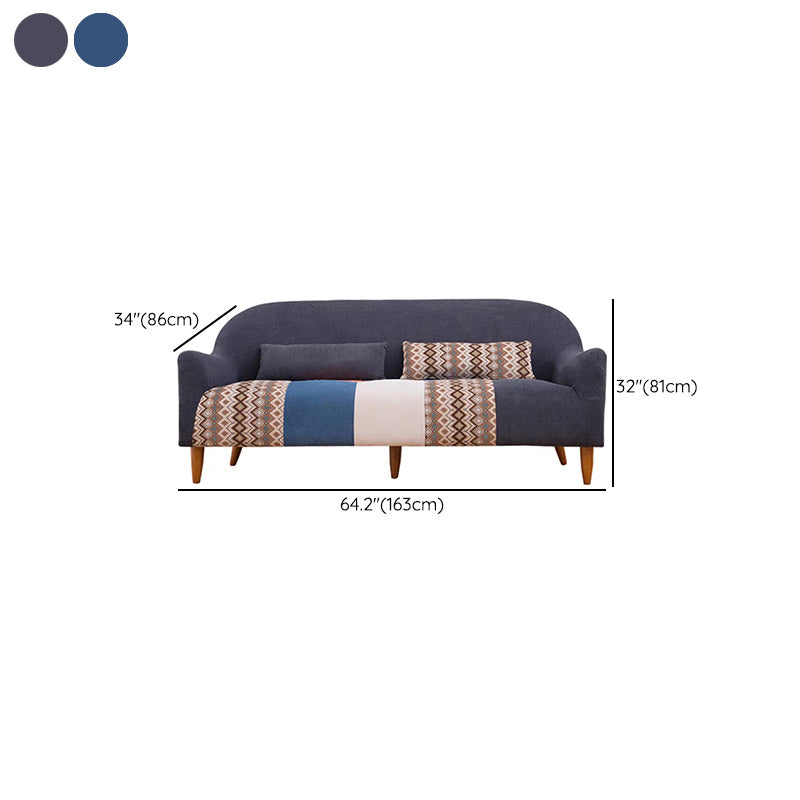 31.88" High Sloped Arm Sofa Modern Style Pillow Back Fabric Sofa