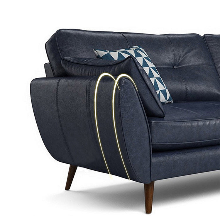 Contemporary Faux Leather Stationary Flared Arm Cushions Seating