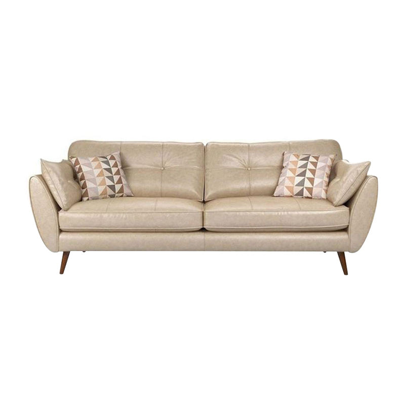 Contemporary Faux Leather Stationary Flared Arm Cushions Seating