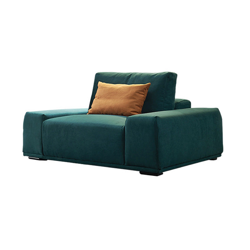 Modern Style Suede Sofa Standard Square Arm Sofa with Pillows