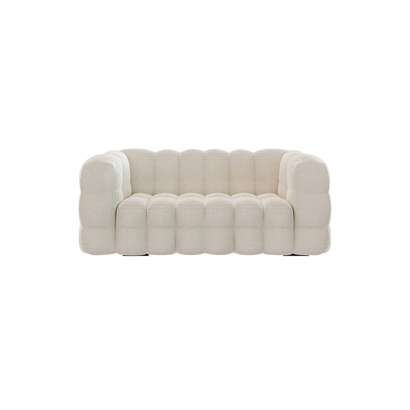 Fabric Modernism Biscuit Back Sofa 29.92" High Tuxedo Arm Sofa