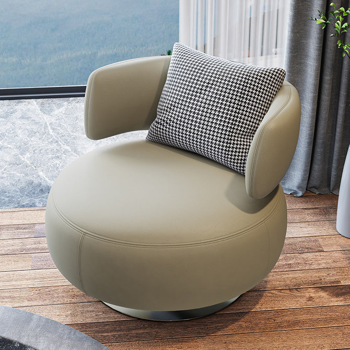 Armless Lounge Chair Living Room Barrel Accent Chair with Cushion