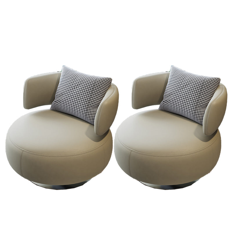 Armless Lounge Chair Living Room Barrel Accent Chair with Cushion