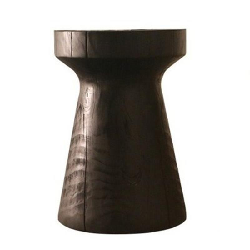 Scandinavian Round Solid Wood Top Side Table Pedestal End Table,16.5-inch
