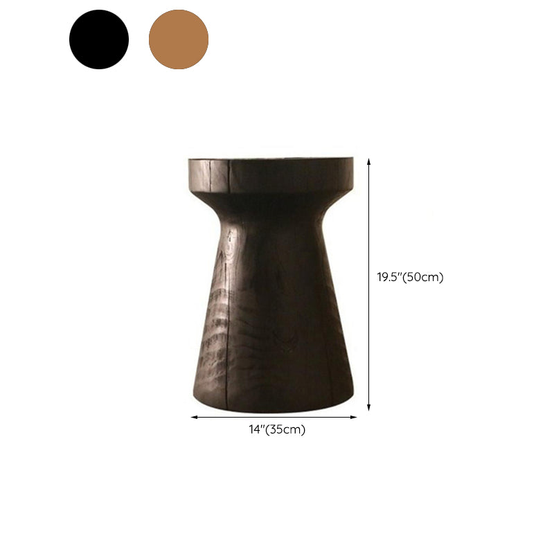 Scandinavian Round Solid Wood Top Side Table Pedestal End Table,16.5-inch