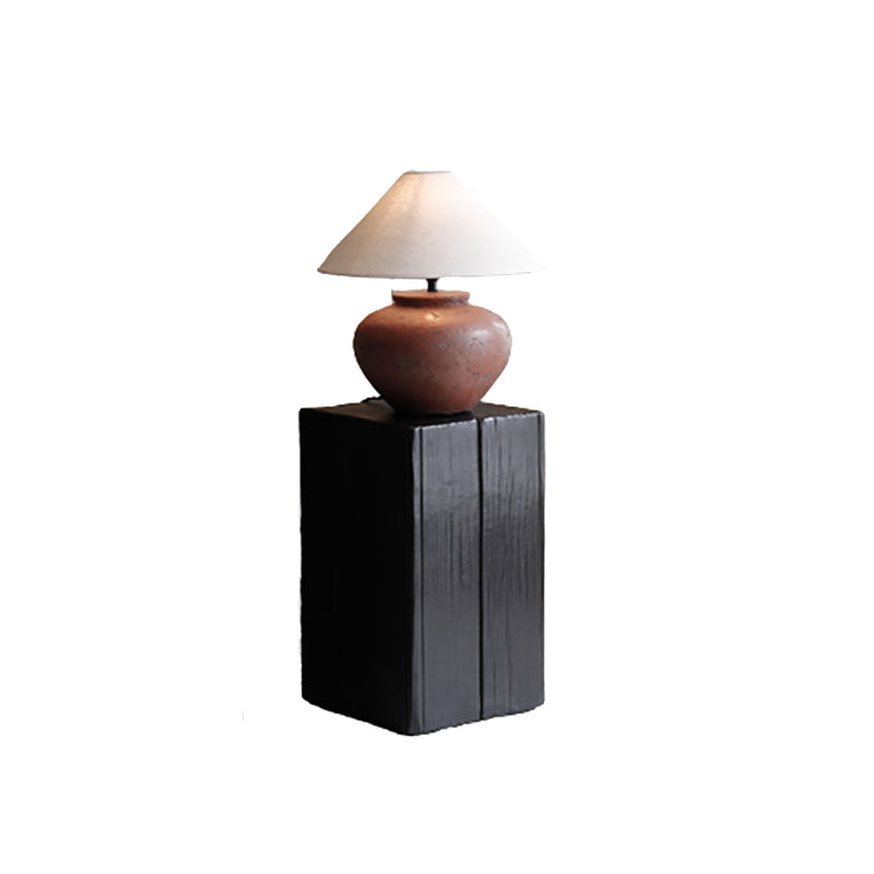 Solid Wood Block Side Table Square End Table, 11.8 inch Wide in Black
