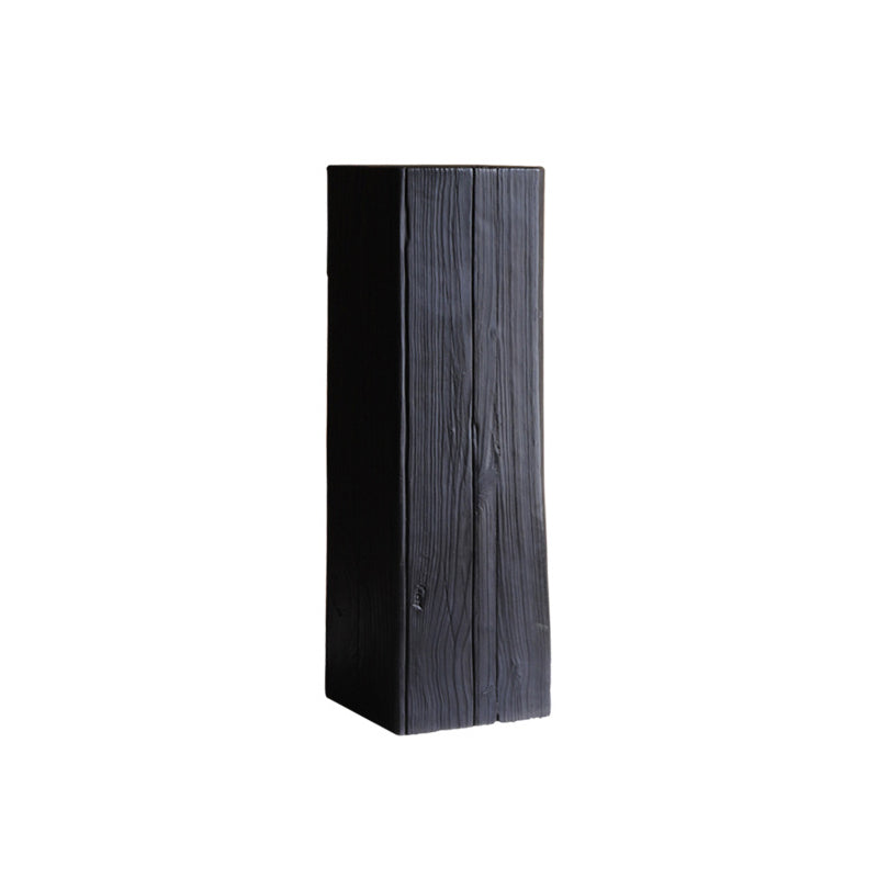 Solid Wood Block Side Table Square End Table, 11.8 inch Wide in Black