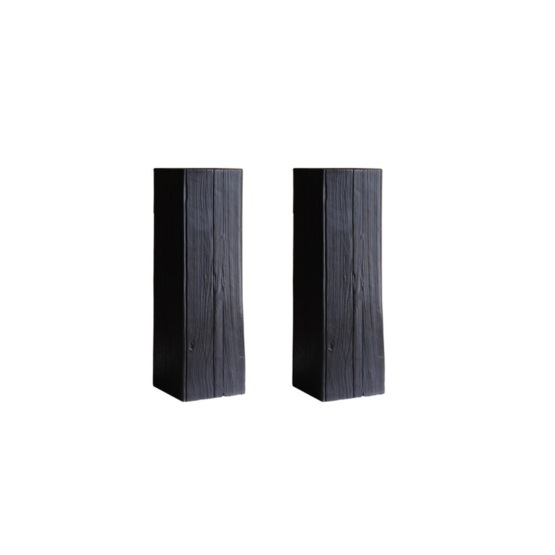 Solid Wood Block Side Table Square End Table, 11.8 inch Wide in Black