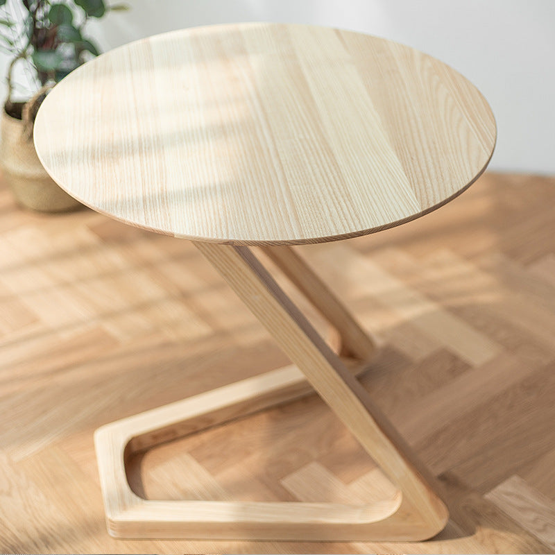 Solid Wood Abstract Table Round Scandinavian Living Room End Table