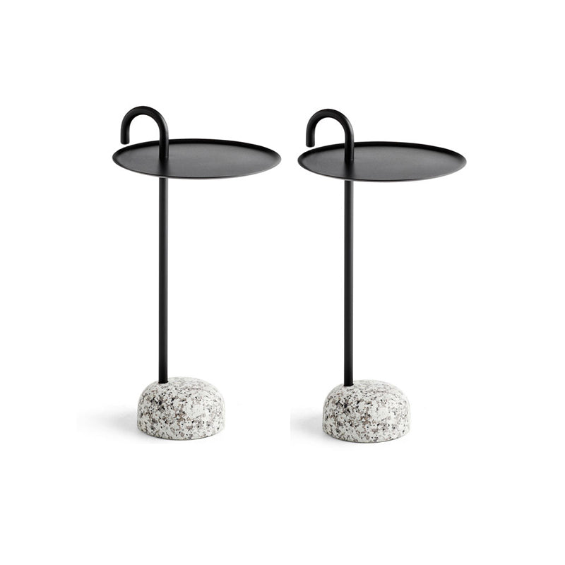 Mid-Century Metal Round Top Side Table 27" Tall Pedestal End Table