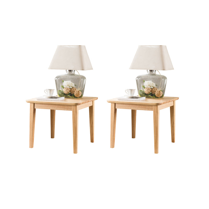 Modern Square End Table Solid Wood Top 4 Legs Sofa End Side Table