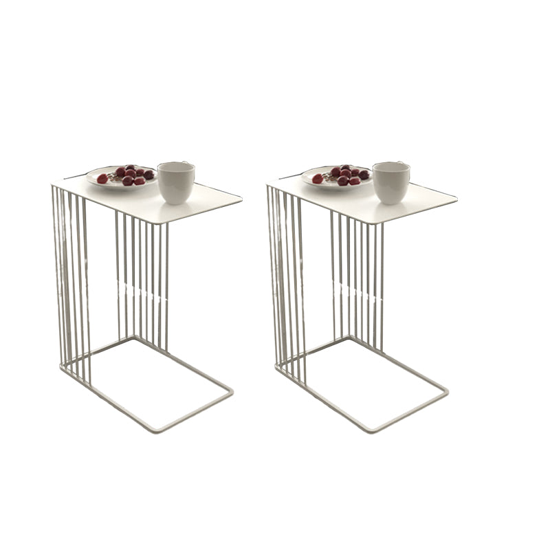 Mid-Century Rectangular Side Table Metal C Side Table, 23.23" Tall