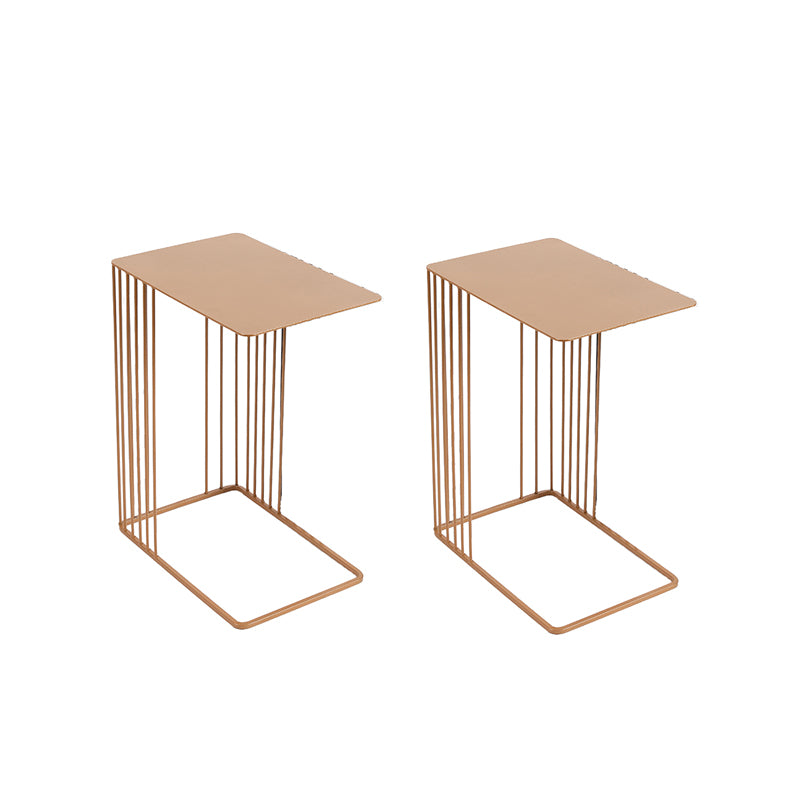 Mid-Century Rectangular Side Table Metal C Side Table, 23.23" Tall