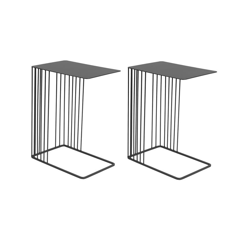 Mid-Century Rectangular Side Table Metal C Side Table, 23.23" Tall