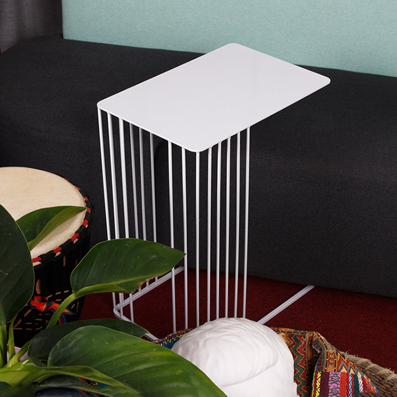 Mid-Century Rectangular Side Table Metal C Side Table, 23.23" Tall
