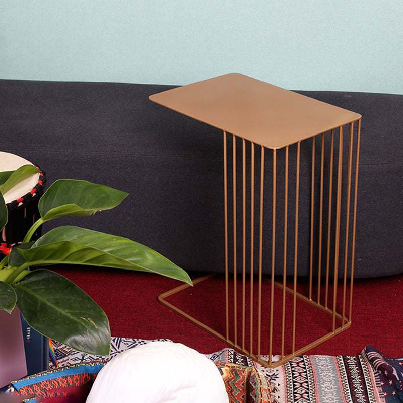 Mid-Century Rectangular Side Table Metal C Side Table, 23.23" Tall