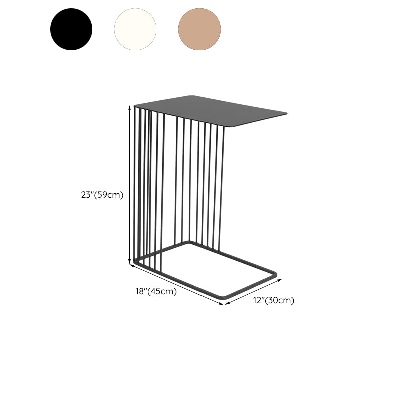 Mid-Century Rectangular Side Table Metal C Side Table, 23.23" Tall