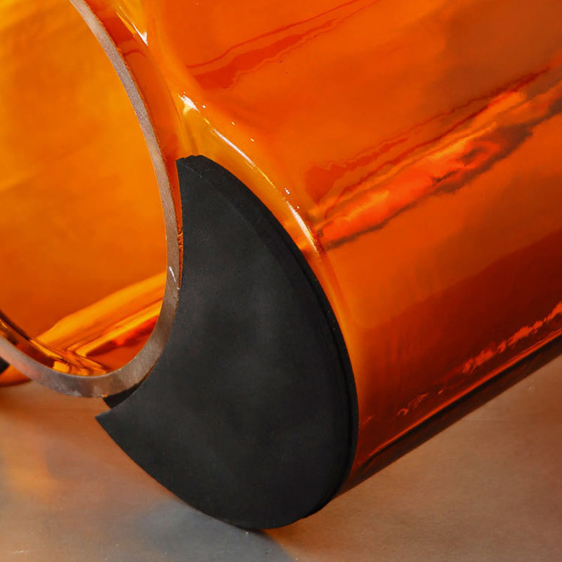 Modern Green/ Brown Round Glass Top Side Table Pedestal End Table