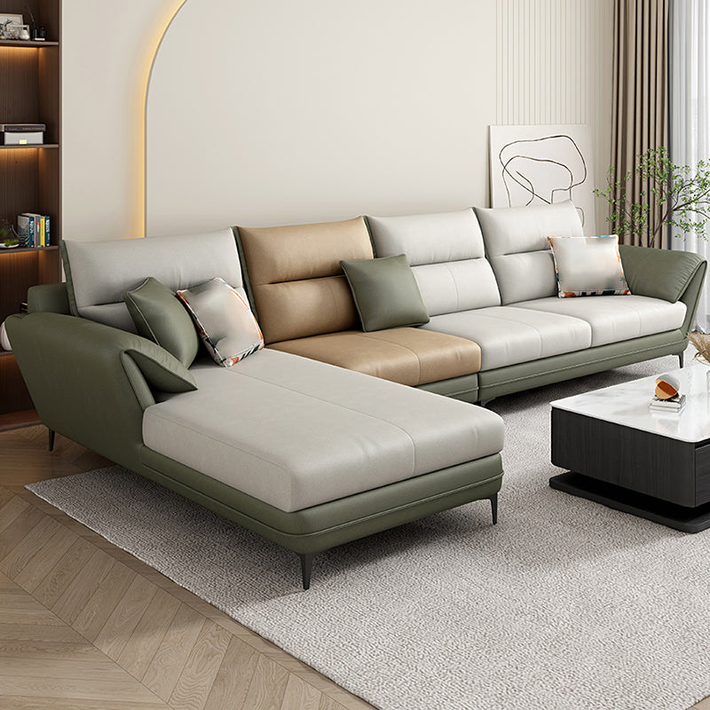 66" Wide Scandinavian Sectional Sofa Cushion Back Sectionals