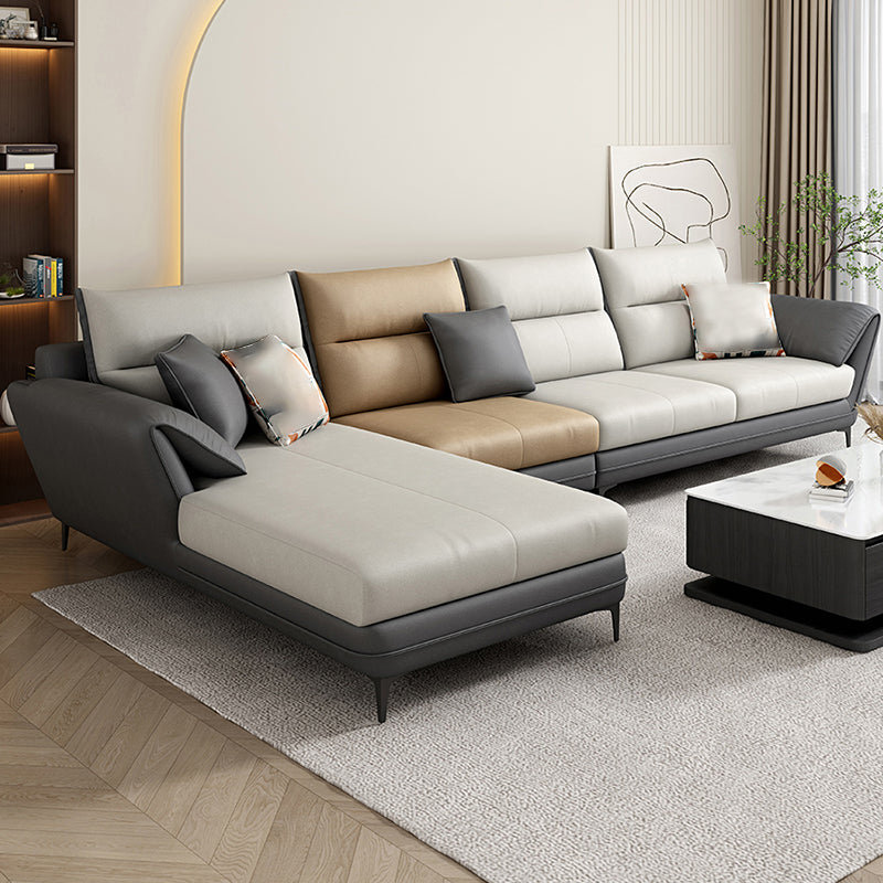 66" Wide Scandinavian Sectional Sofa Cushion Back Sectionals