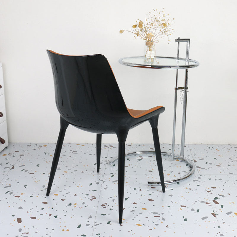 26.4" Tall Round Glass Top End Table Stainless Steel C Side Table