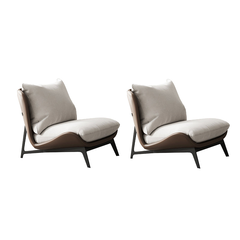 Fixed Back Pillow Lounge Chair Fabric Seat Chair with Black Legs