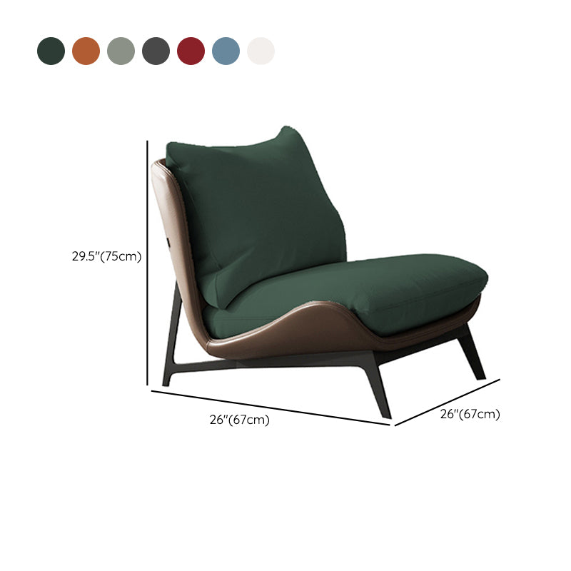 Fixed Back Pillow Lounge Chair Fabric Seat Chair with Black Legs