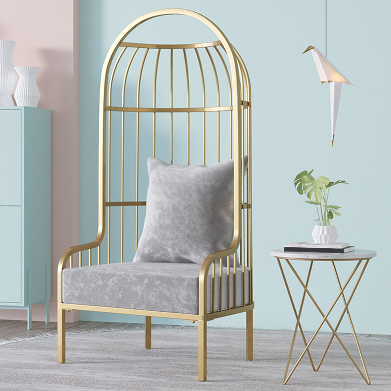 Fixed Back Lounge Chair Living Room Fabric Seat Chair with Pillow