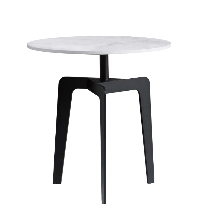 Modern 21.65" Tall Steel 3 Legs End Table Round Slate Top Side Table