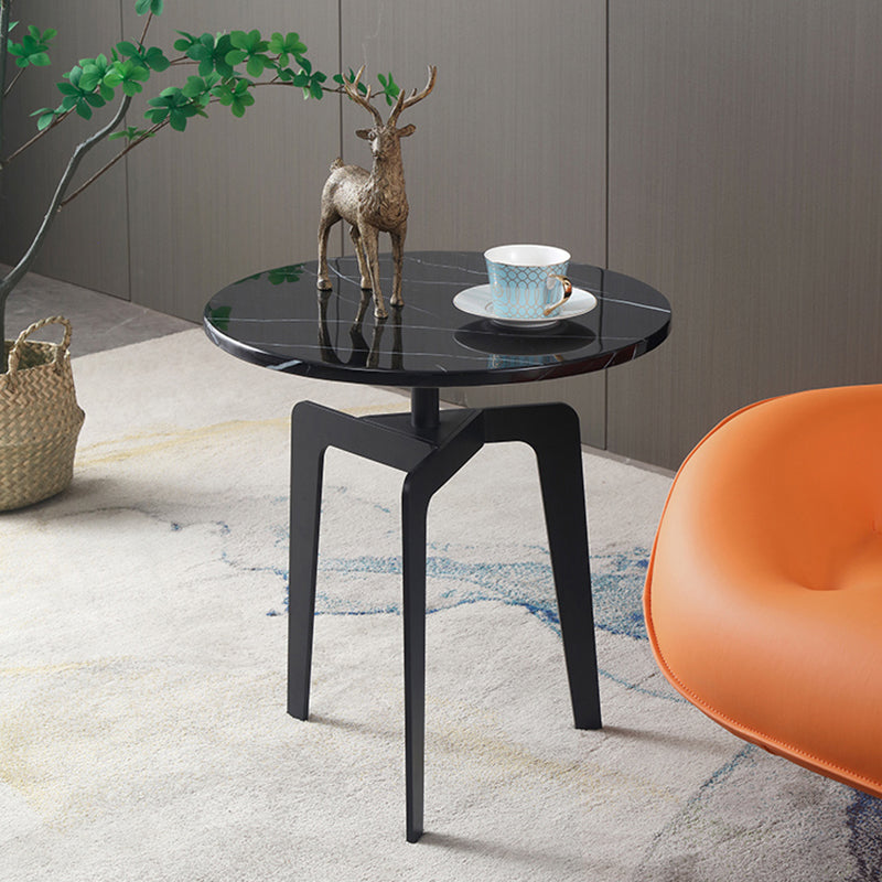 Modern 21.65" Tall Steel 3 Legs End Table Round Slate Top Side Table