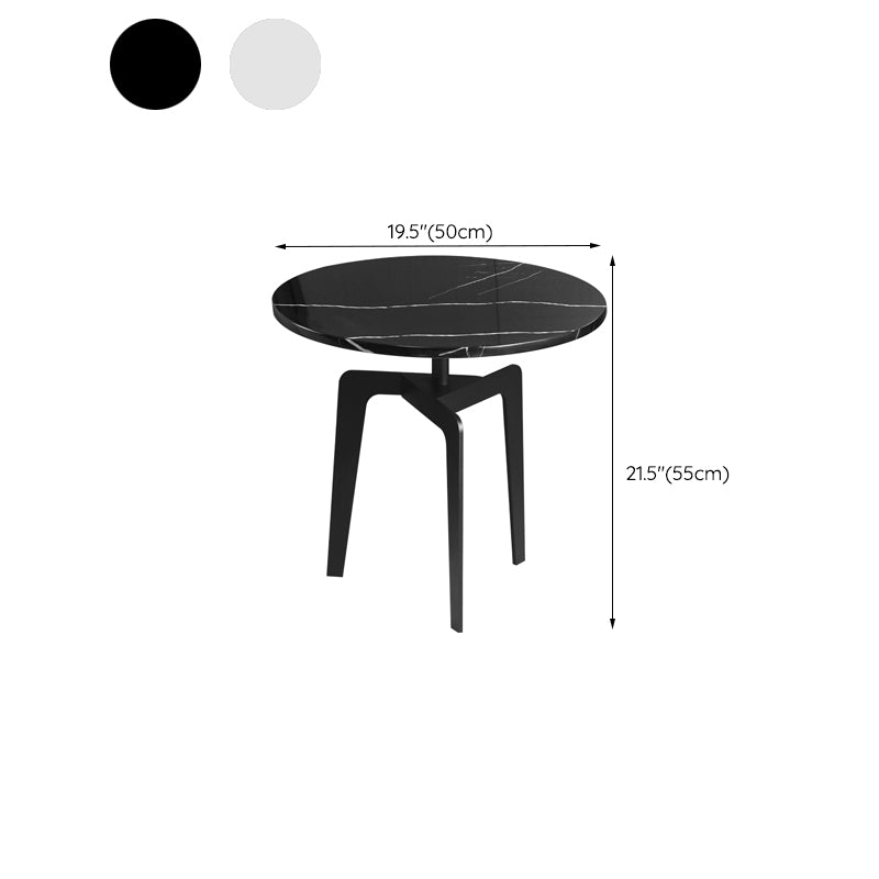 Modern 21.65" Tall Steel 3 Legs End Table Round Slate Top Side Table