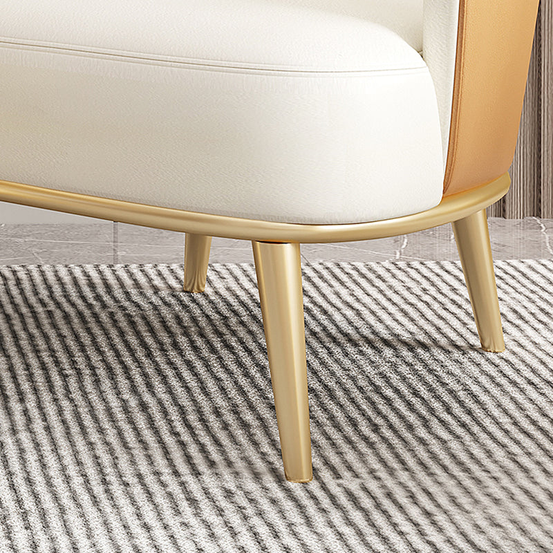 Fixed Back Armchair Living Room Recessed Arms Chair with Cushion