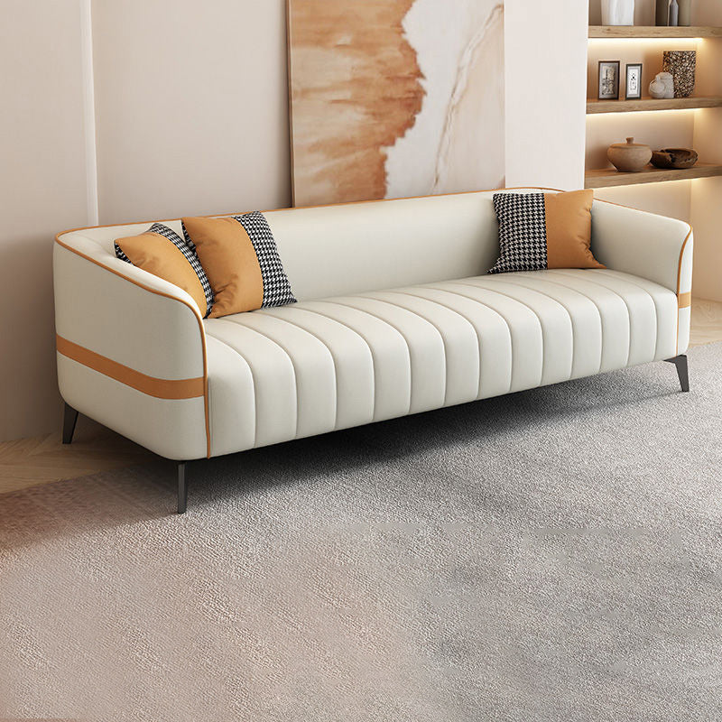 Contemporary Stain Resistant Sofa with Tight Back and Tuxedo Arm