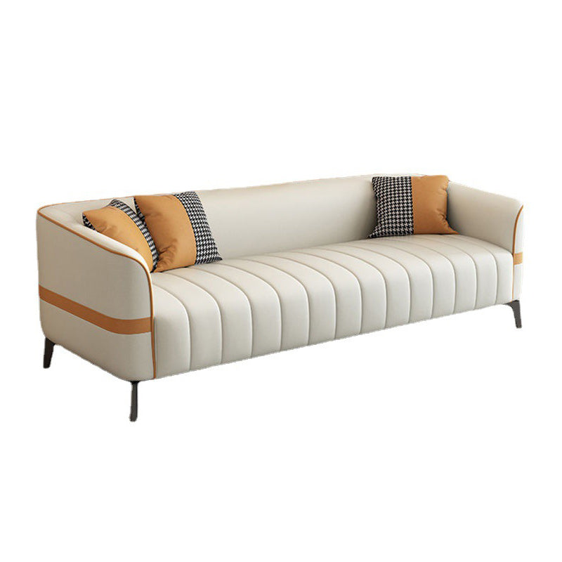 Contemporary Stain Resistant Sofa with Tight Back and Tuxedo Arm