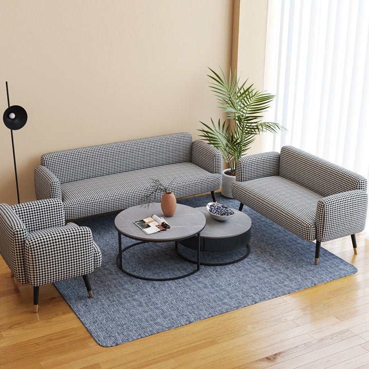 Contemporary Tight Back Sofa with Square Arm for Living Room